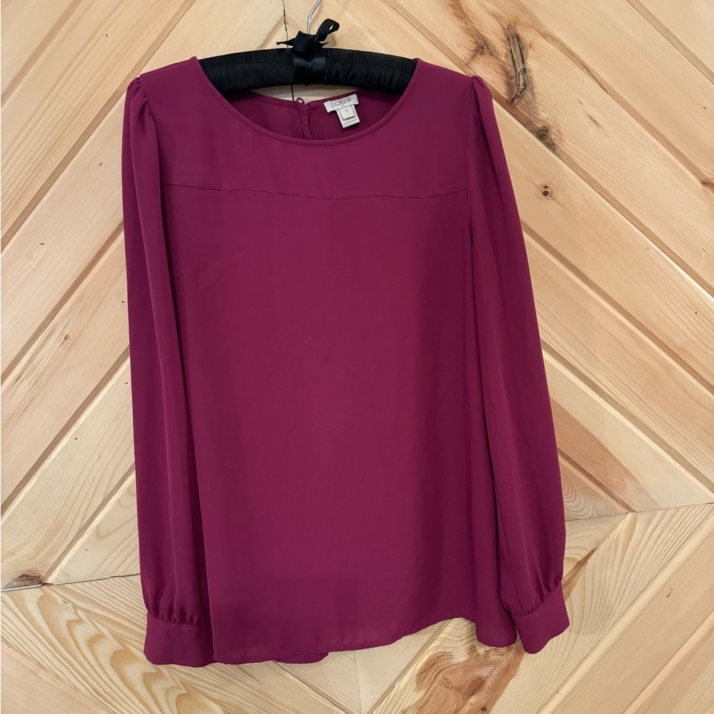 J. Crew Long Sleeved Crew Neck. Covered Buttons. Size S